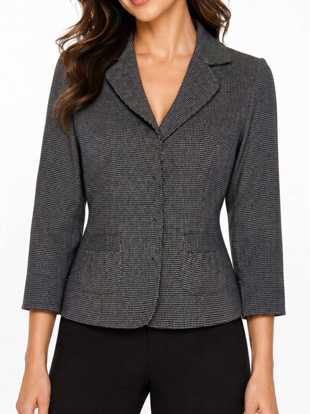 White House Black Market Office Siren Micro Houndstooth Tailored Blazer Jacket 6